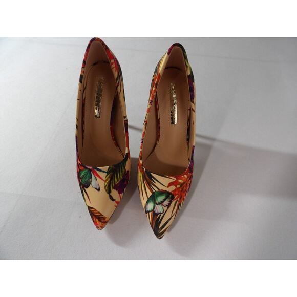 Liliana 6.5 Pump Stileeto Floral Beige Pointed Toe High Heels Colorful - Picture 4 of 13